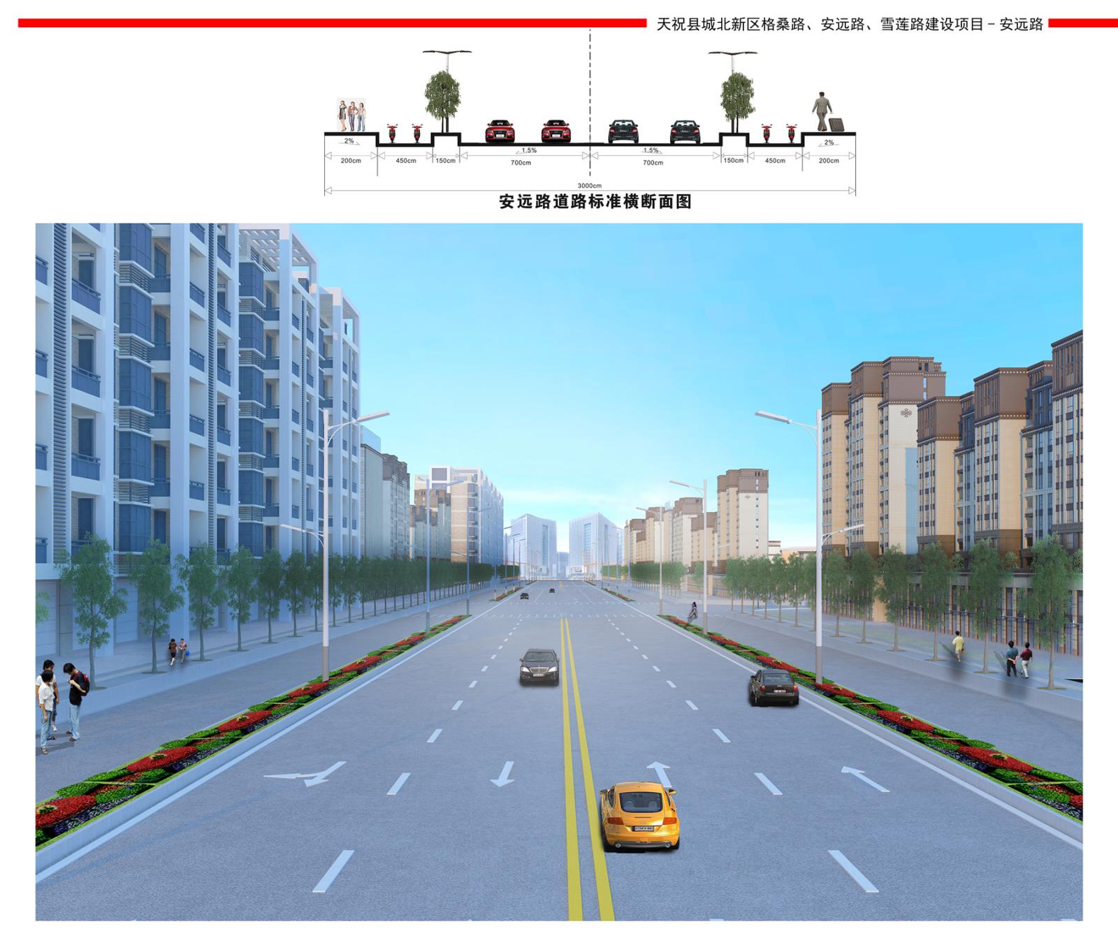天祝縣城北新區格桑路、安遠路、雪蓮路建設項目